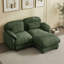 Canapé d'angle en chenille avec pouf amovible-669412283
