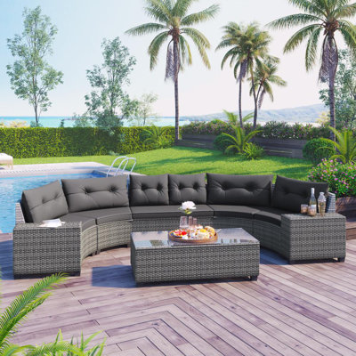 8-pieces Outdoor Wicker Sofa Set
