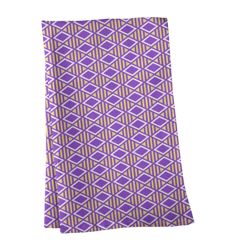 Torchon Gady, Polyester sergé, Jaune / Mauve