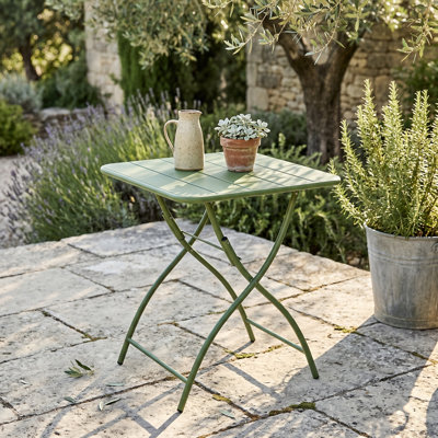 Rimini Patio Dining Set with Folding Metal Table & Armchairs