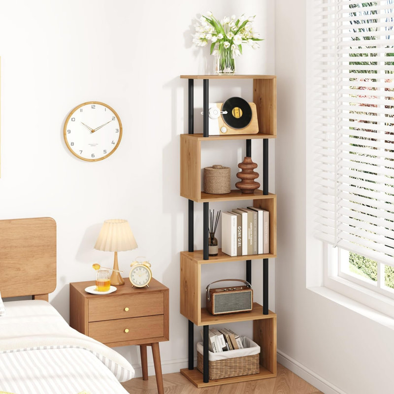 155.5cm H x 38cm W Metal Bookcase, Beige