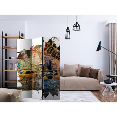 Hallard 135 cm W x 172 cm H 3 - Panel Solid Wood Folding Room Divider