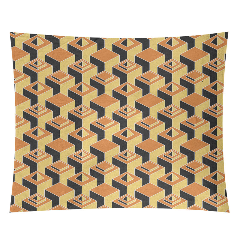 Tapisserie, H 68 po x l 80 po, Orange/jaune
