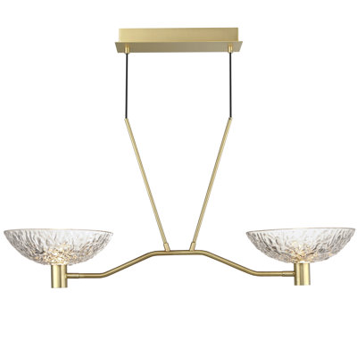 Metropolis - Luminaire suspendu unique en laiton satiné à DEL