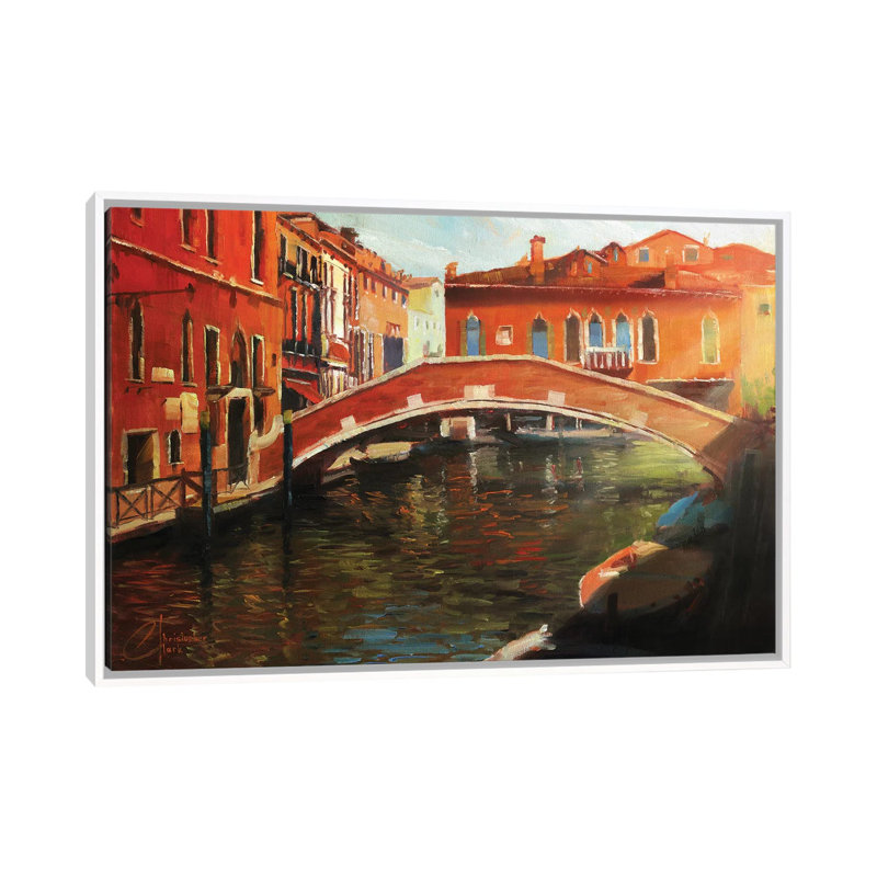 "Venise dans l'après-midi" par Christopher Clark, reproduction d'art, Papier encadré blanc, H 40 po x l 60 po x P 1,5 po