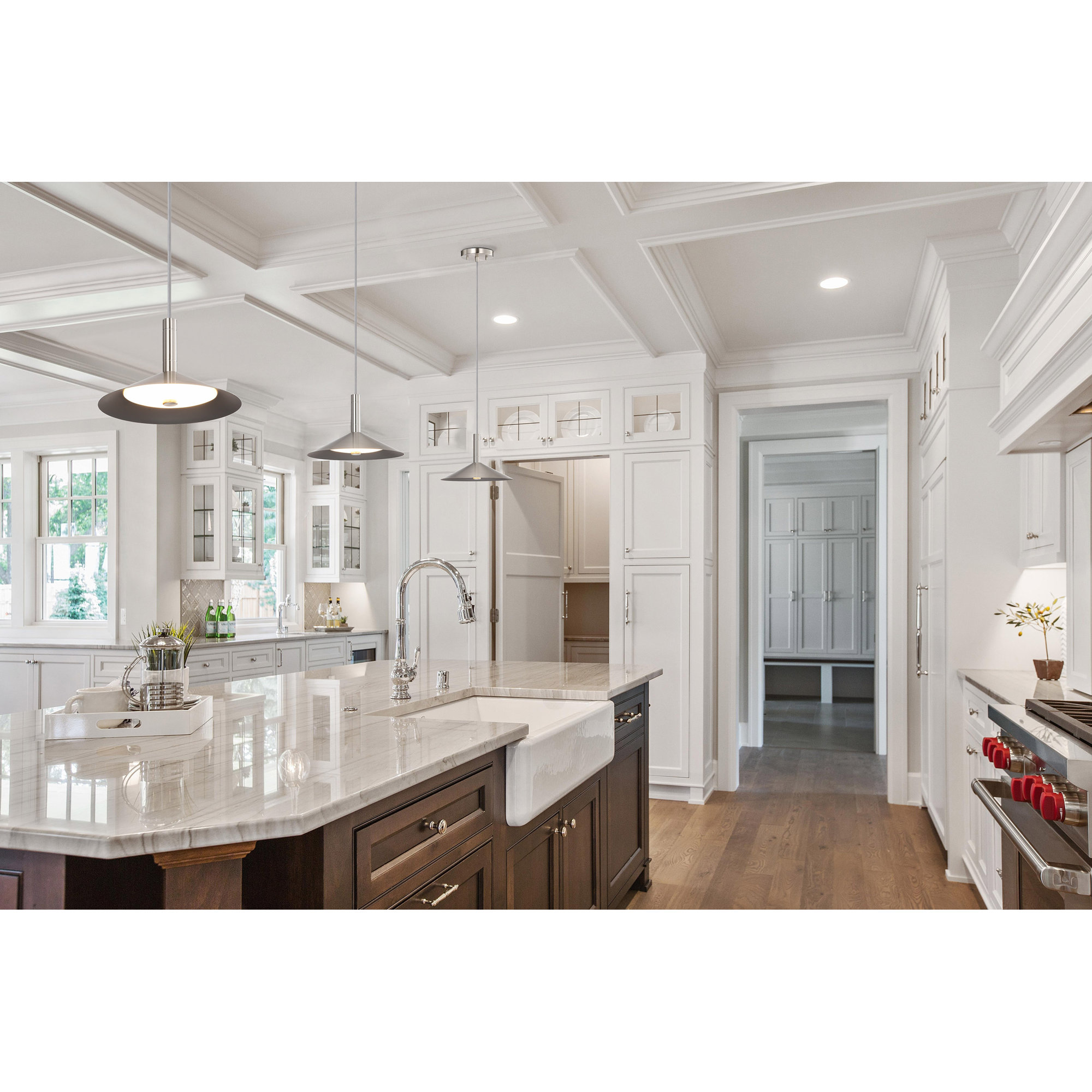 Vicente - LED Pendant - 3K/4K/5K CCT Selectable, Brushed Nickel, 151" H x 9.88" W x 9.88" D