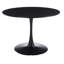 Table tulipe de 42,1 po de couleur noire, table de salle à manger de style Mid-Century pour 4 à 6 personnes - plateau de table rond en panneau de fibres à densité moyenne, table de salle à manger à piédestal, table de bout et table basse de loisir