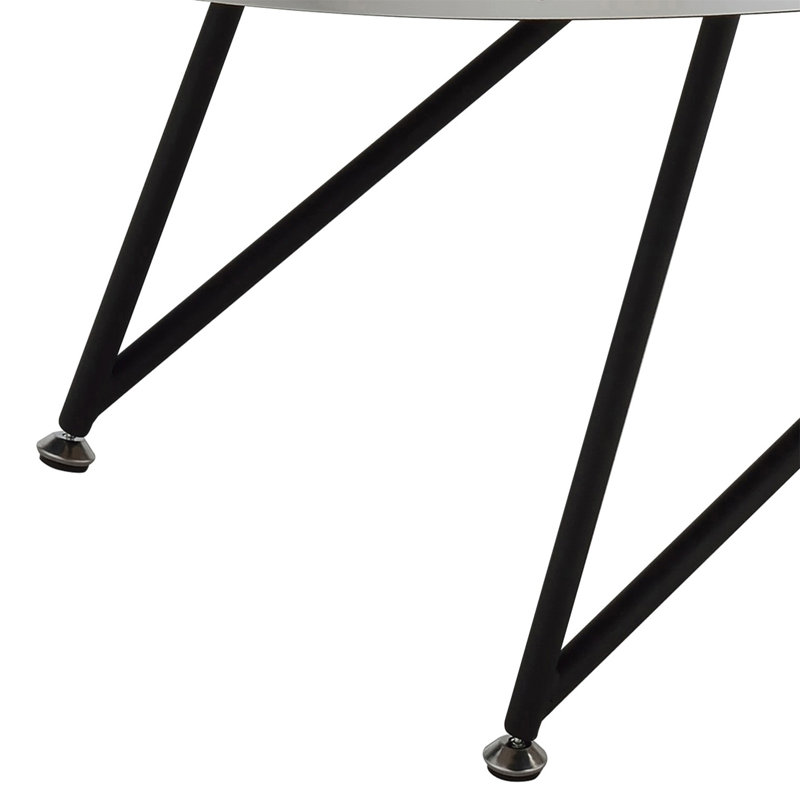 Table basse ovale en chêne gris patiné et noir