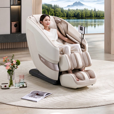 Fauteuil de massage électrique multifonctionnel pour tout le corps, beige et kaki pâle
