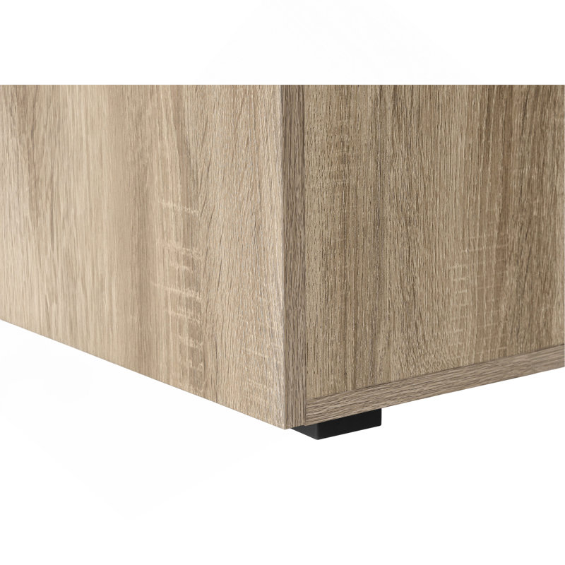 Bureau d'ordinateur, bureau personnel, ordinateur portable, installation à gauche, à droite, tiroirs de rangement, L 48 po, travail, stratifié brun, métal noir, contemporain, moderne