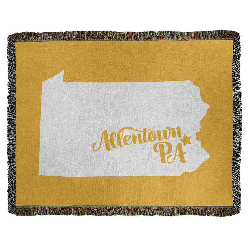 Jeté en coton tissé allentown pennsylvanie, l 37 po x L 52 po, Jaune