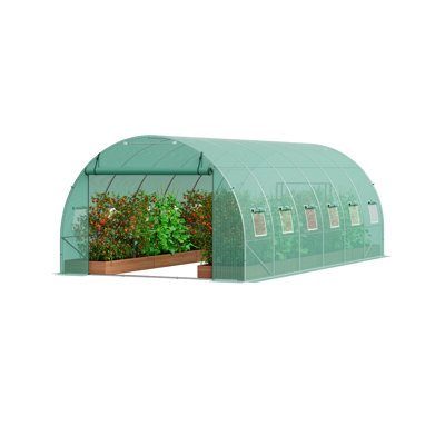 Walk-in Tunnel Greenhouse Galvanized Frame PE Cover