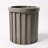Round Strata Column Planter SM - Grey Brown