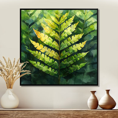 «Fern Collage Of The Forest II - Ferns», art mural sur toile