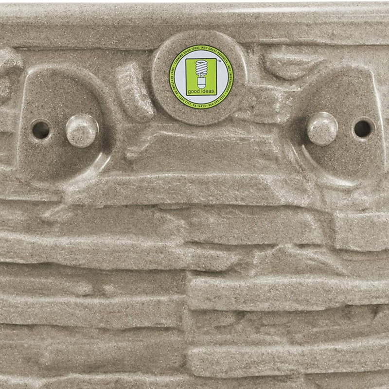 Good Ideas Impressions Riverwalk 50 Gallon Rain Saver with Spigots, Sandstone, Sandstone