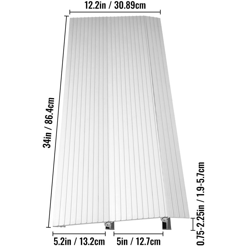 Rampe de seuil de porte VEVOR, H 2,25 po x l 24 po x L 12,2 po