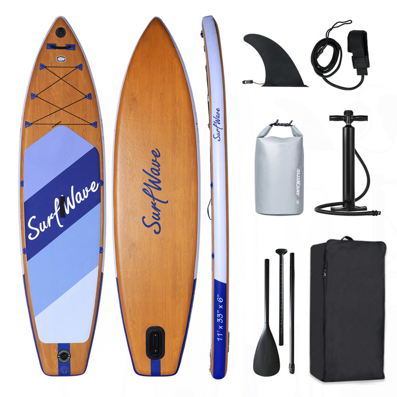 Planche de pagaie debout gonflable 11 pi x 34 po x 6 po avec accessoires
