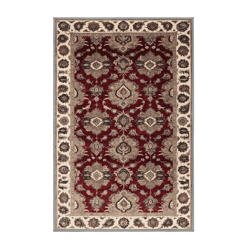 Machine Washable Persian Grey Area Rug, Rectangle 7' x 9'