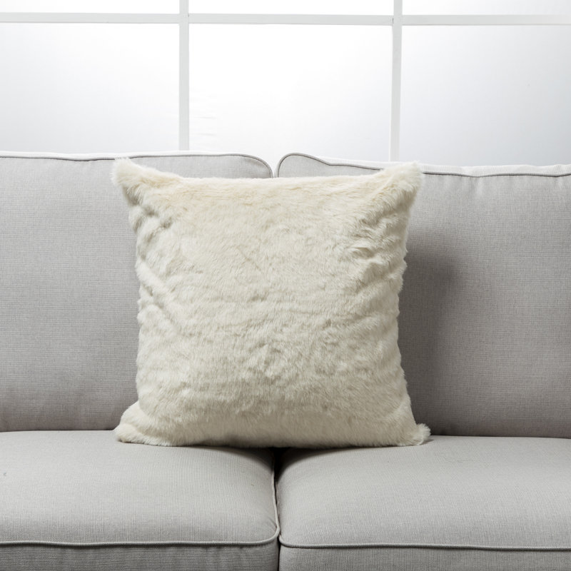 Housse et insert de coussin décoratif en fausse fourrure, Housse de coussin seulement - sans coussin