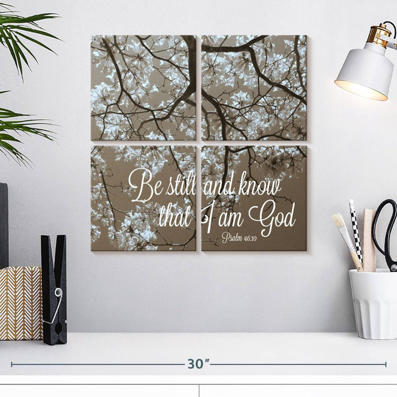 Verset biblique «Tergel Be Still», H 18 po x l 18 po