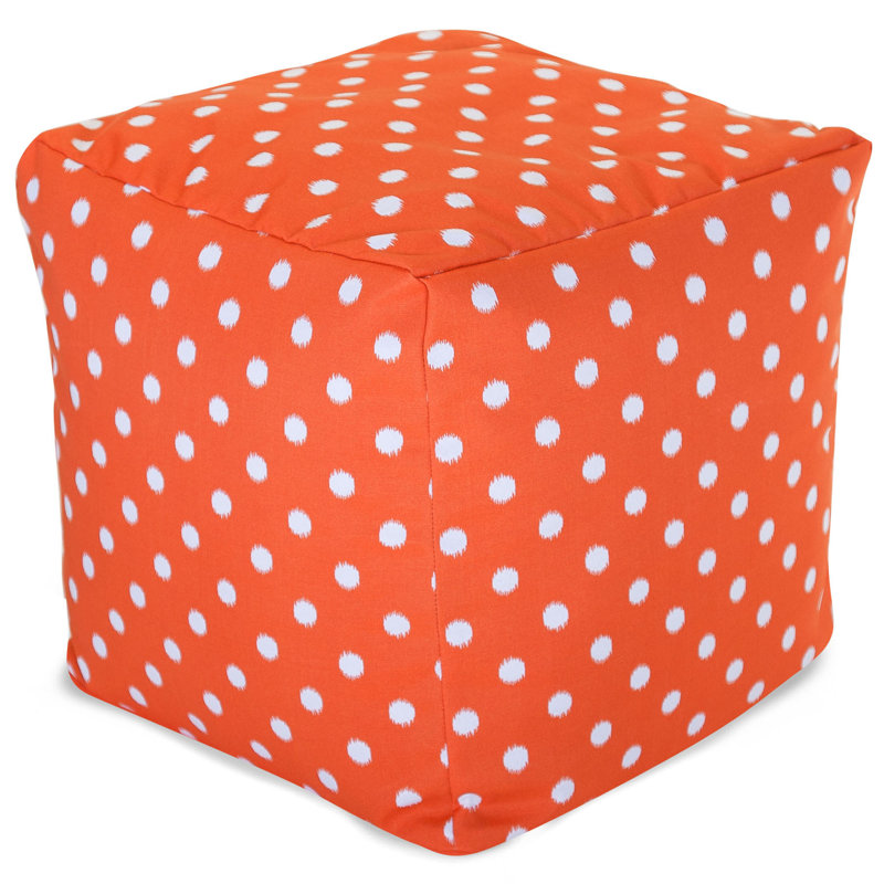 Repose-pieds d'extérieur avec coussins Ikat Dot, Orangé