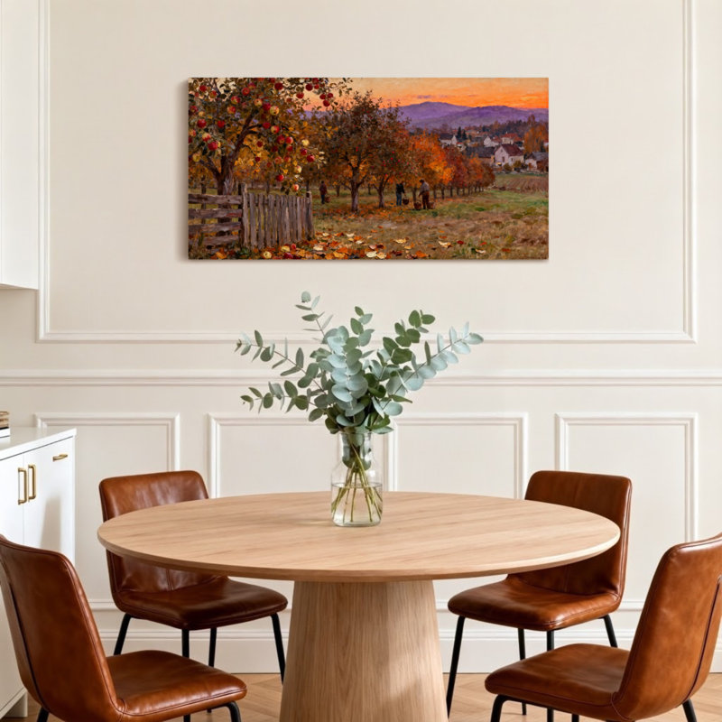 Scène de paysage d'automne, H 16 po x l 32 po