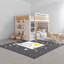 Lits superposés avec rangement, entièrement en bois MDF, style moderne et gain de place.-252556538