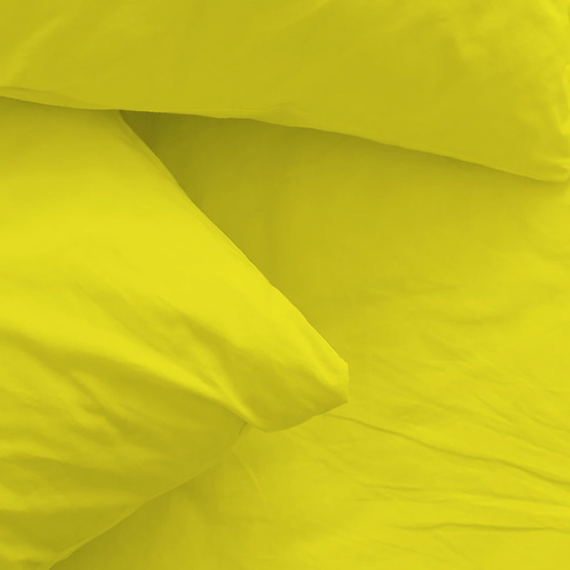 Ensemble de draps en rayonne de bambou 6 pièces , Ensemble de draps pour lit simple + un drap-housse, Jaune