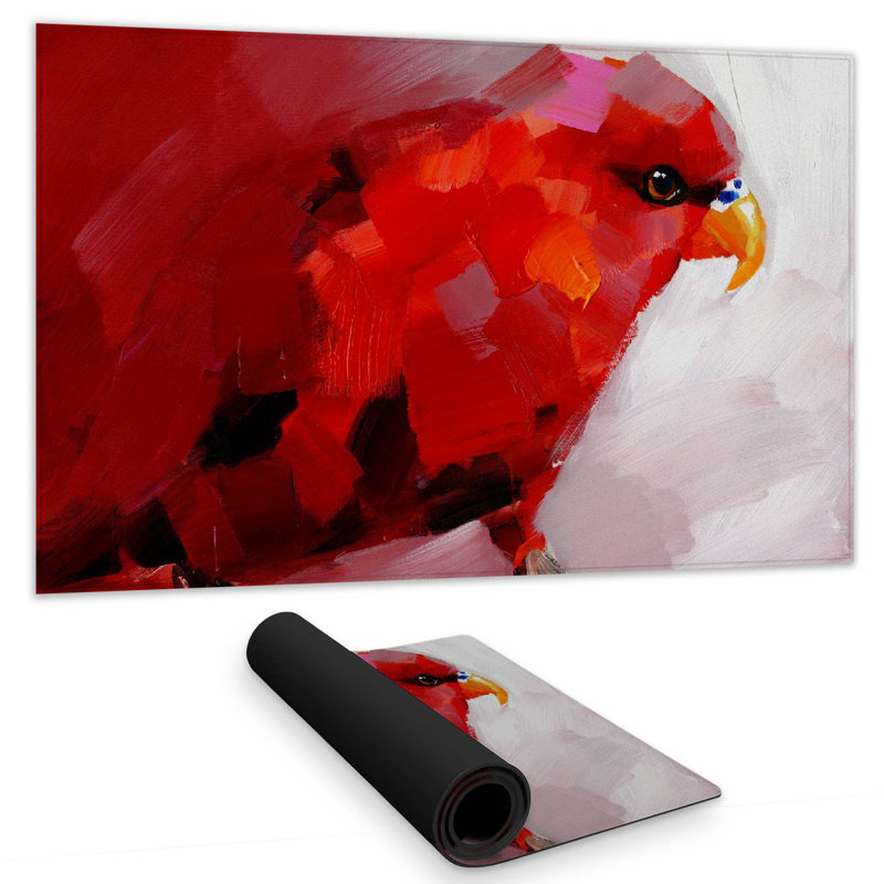 Abstract red parrot - 14.00"x24.25" Desk mat