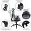 Chaise de bureau avec inclinaison synchro, appui-tête réglable, soutien lombaire et accoudoirs pivotants-57177987