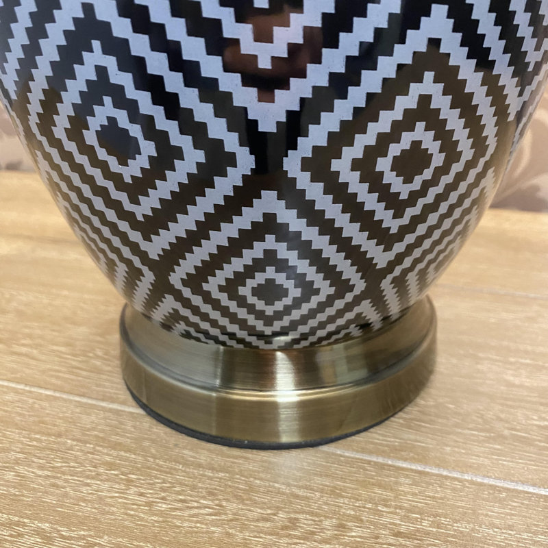 Modern Morganville 70cm Ceramic Accent Table Lamp with Multicolor Design and Inline Switch – Stylish, Safe Lighting for Home