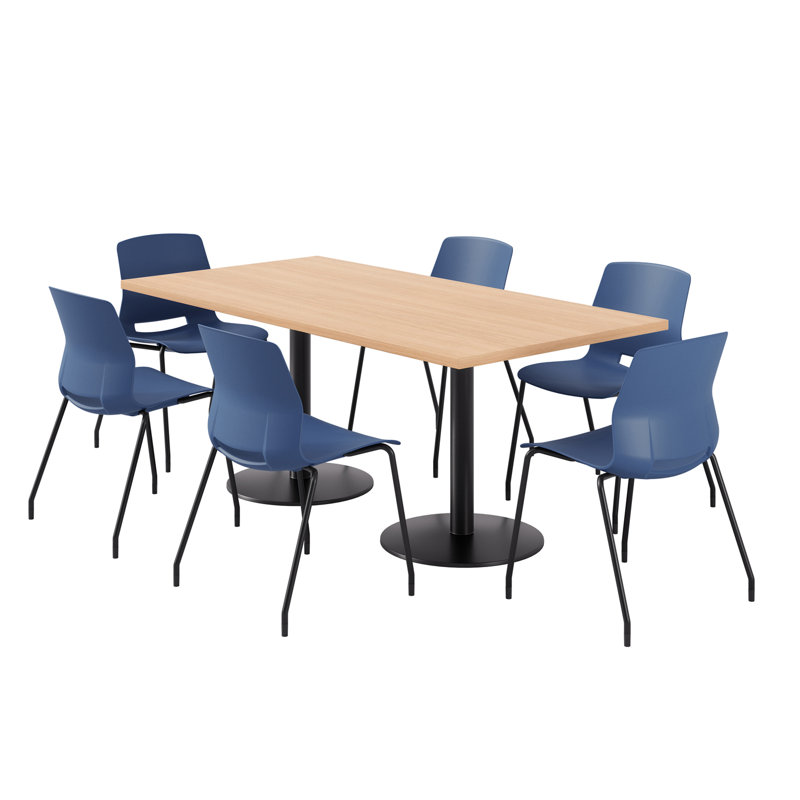 Ensemble repas pour 6 personnes, Bleu marine / Noir, Érable
