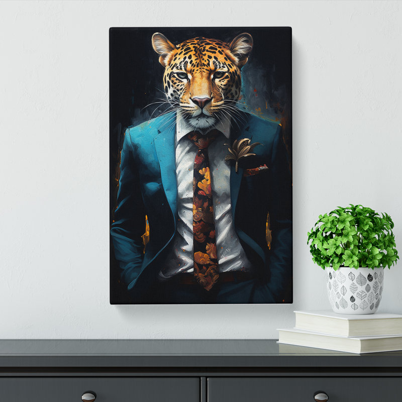 Leopard In A Suit No.4 - Print, 60cm H x 40cm W x 3cm D