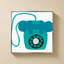 «Retro Téléphone Blue» par Jen Bucheli - Impression sur toile