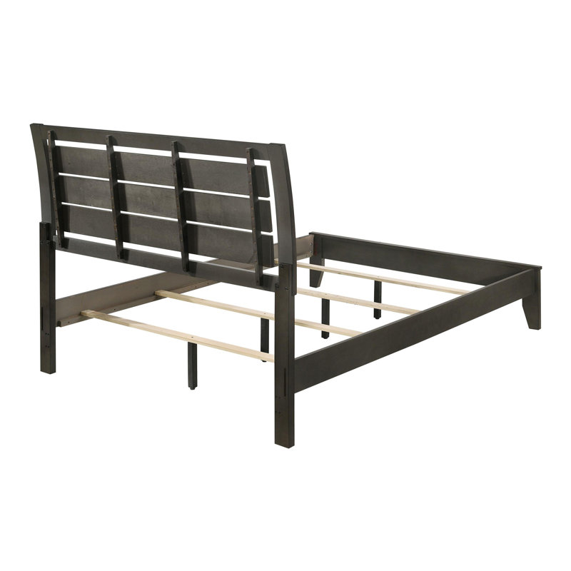 Wood Full Panel Bed Mod Grey