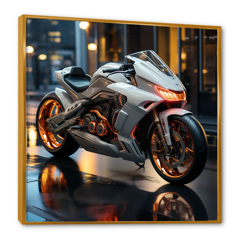 Futuriste Speedster I sur impression sur toile, H 16 po x l 16 po x P 1 po, Cadre flottant doré
