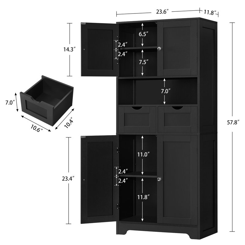 Rangement pour salle de bain Maydelle, Noir