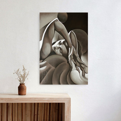 Sensual Embrace Abstract Modern Romantic Wall Art Print