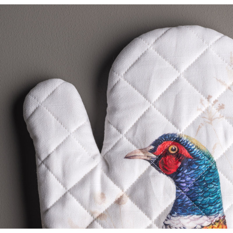 Maison d'Hermine Faisan D'Automne 100% Cotton Oven Mitt + Pot Holder - 7.5" x 13" & 8" x 8"