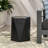 Contemporary Lightweight Concrete Outdoor Pentagon Table, Matte Black, 16X16x16, No Assembly Fashionable Black Shape,
