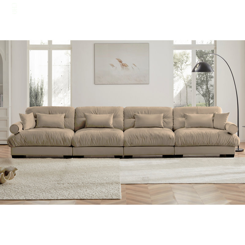 Canapé modulaire en velours surdimensionné Comfort, Velours brun