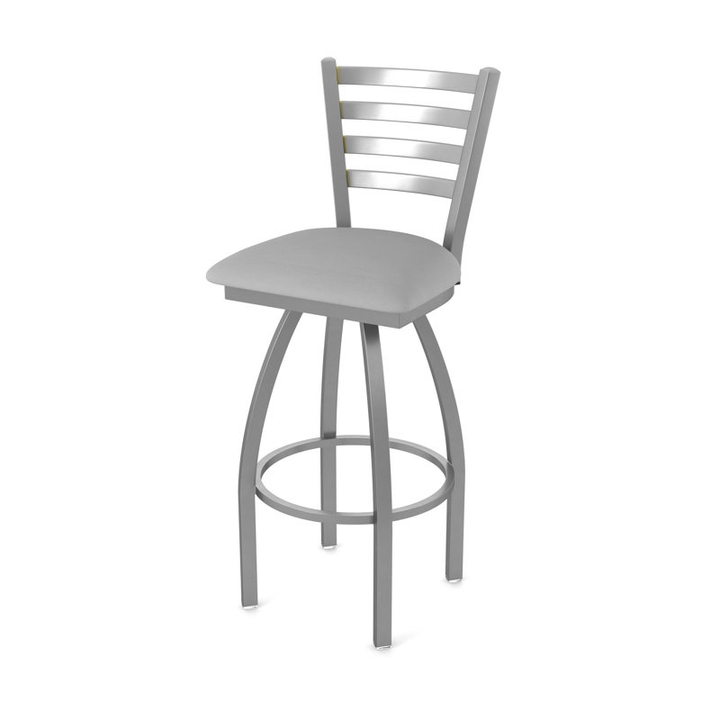 Jackie Swivel Stool, Stainless, Vinyl-Canter Folkstone Gray, Extra Tall (36" Seat Height)