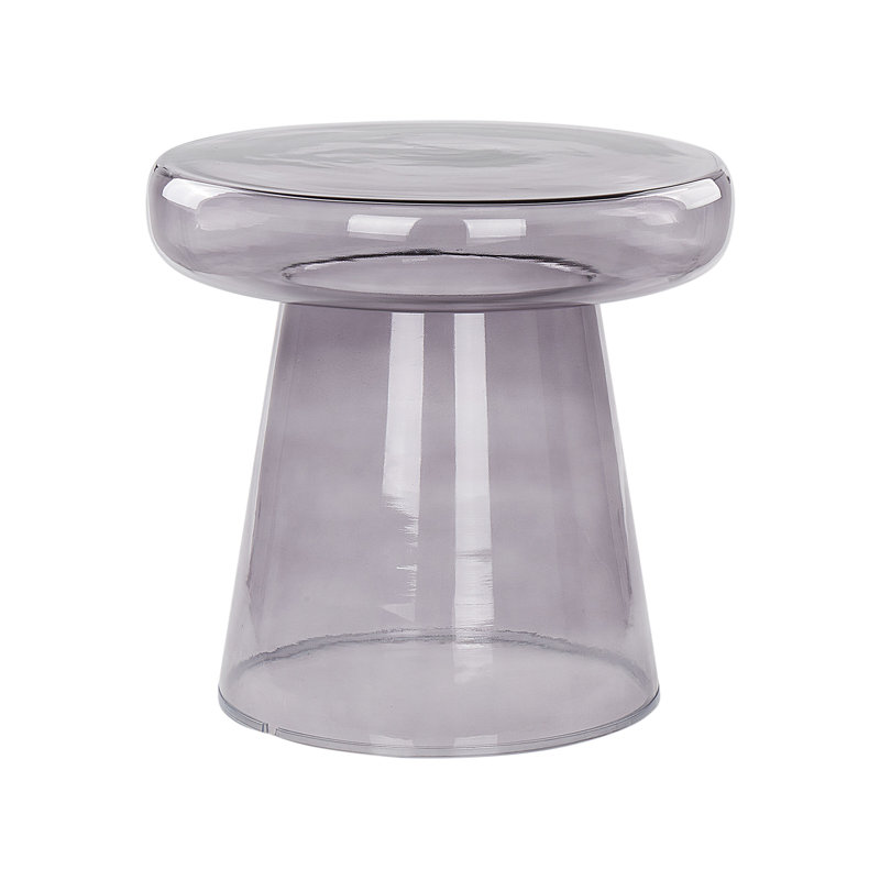 Caithlyn Glass Top Pedestal End Table, Grey