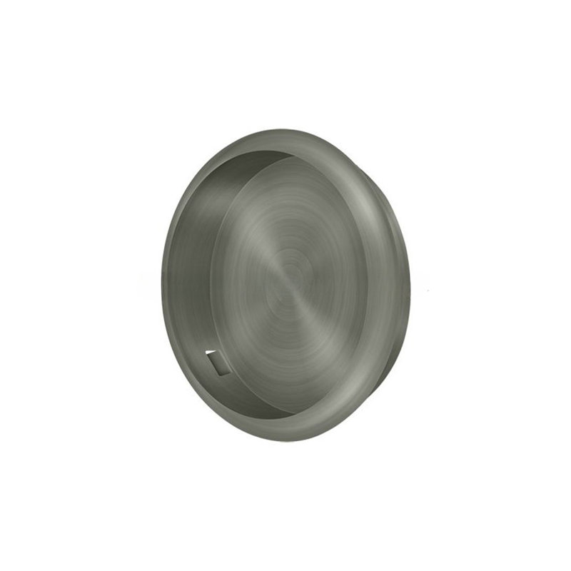 Poignée encastrée Deltana Rond Diamètre de 2 1/8 po; finition nickel antique, Nickel antique