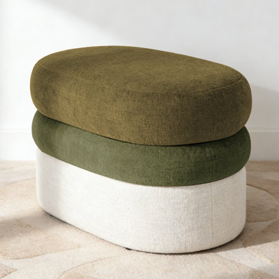 25" Chenille Ottoman For Foot Rest