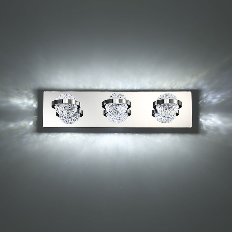 3 - Light Dimmable LED Vanity Light, Chrome