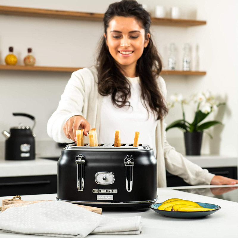 Retro 4 Slice Toaster, Black