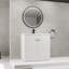 Commode de salle de bain en résine blanche autoportante 36 po avec porte à fermeture en douceur - meuble-lavabo et meuble de style moderne-65897906-65897905