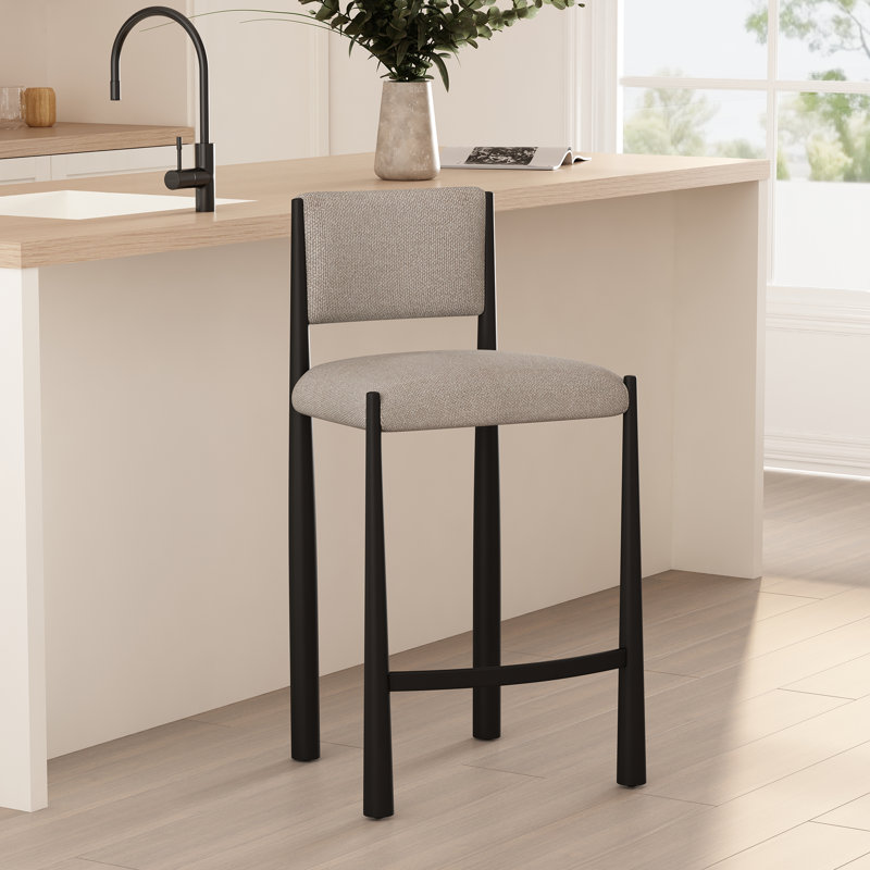 Tabouret Lennor Mid-Century, Champagne
