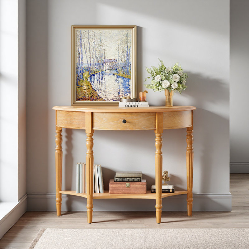 Console avec tiroir et tablette Farmhouse, Naturel